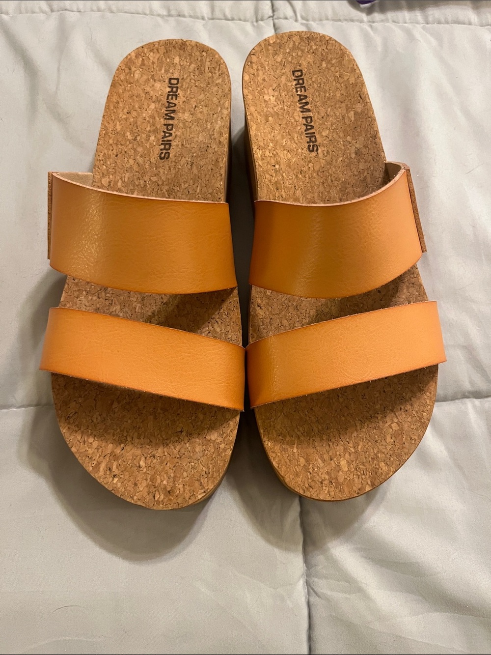 Dream Pairs Women's Double Strap Cork Platform Sandals
